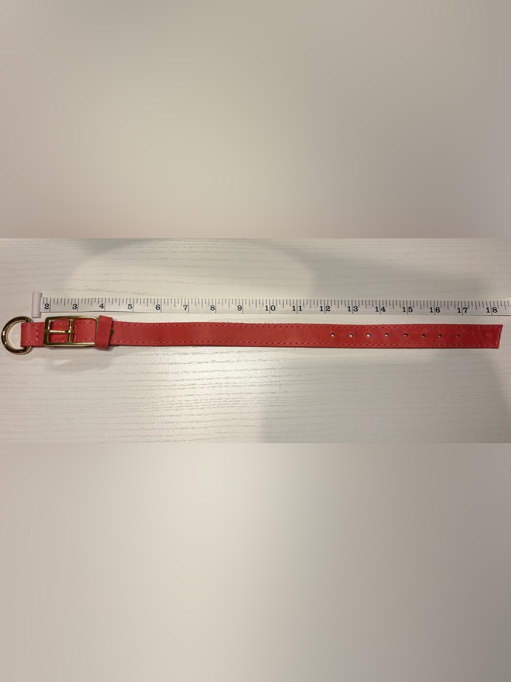 Scarlet Pink Genuine Leather Dog Collar